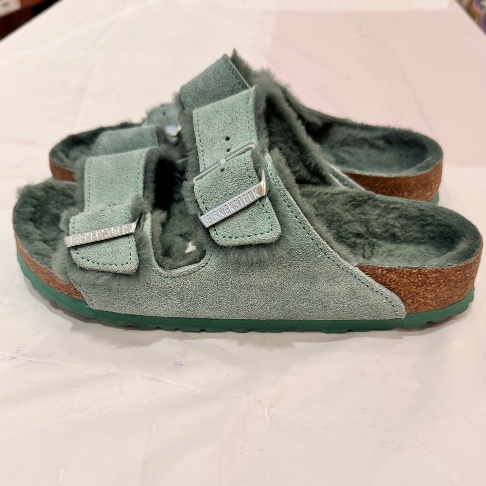 Shearling Birkenstock Boston light blue